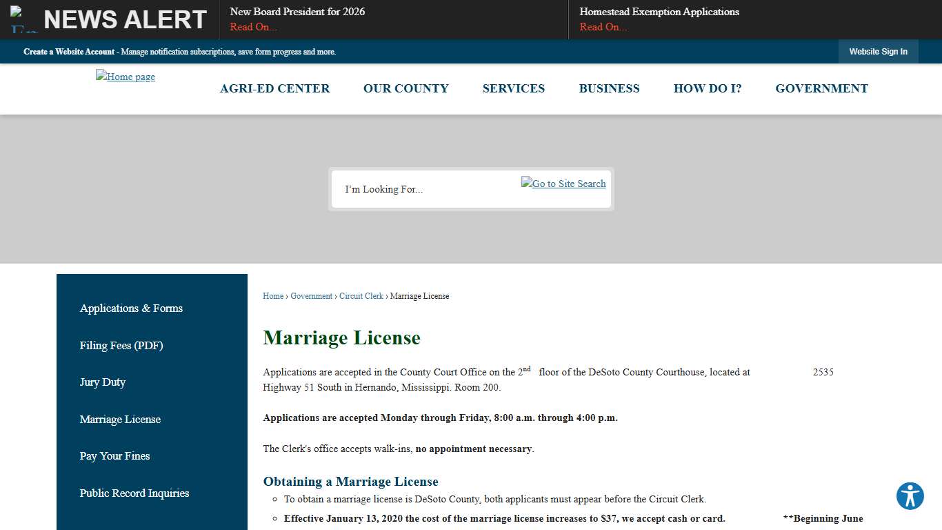 Marriage License DeSoto County, MS - Official Website